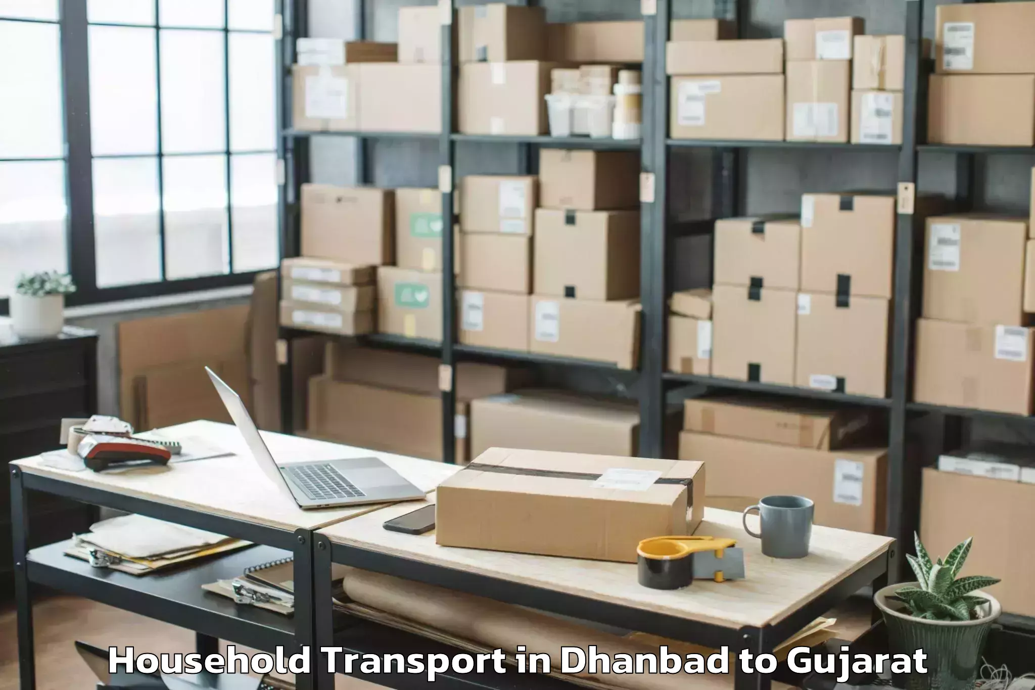 Top Dhanbad to Jambusar Household Transport Available